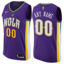 Men's Nike New Orleans Pelicans Customized Swingman Purple NBA Jersey - City Edition