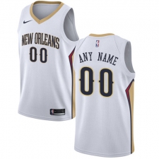 Men's Nike New Orleans Pelicans Customized Swingman White Home NBA Jersey - Association Edition