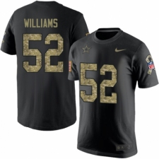 NFL Men's Nike Dallas Cowboys #52 Connor Williams Black Camo Salute to Service T-Shirt