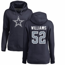 NFL Women's Nike Dallas Cowboys #52 Connor Williams Navy Blue Name & Number Logo Pullover Hoodie