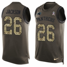 Men's Nike Carolina Panthers #26 Donte Jackson Limited Green Salute to Service Tank Top NFL Jersey