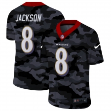 Men's Baltimore Ravens #8 Lamar Jackson Camo 2020 Nike Limited Jersey