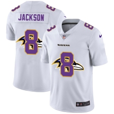 Men's Baltimore Ravens #8 Lamar Jackson White Nike White Shadow Edition Limited Jersey