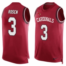 Men's Nike Arizona Cardinals #3 Josh Rosen Limited Red Player Name & Number Tank Top NFL Jersey