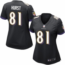 Women's Nike Baltimore Ravens #81 Hayden Hurst Game Black Alternate NFL Jersey