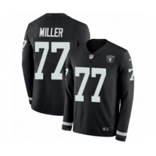 Men's Nike Oakland Raiders #77 Kolton Miller Limited Black Therma Long Sleeve NFL Jersey