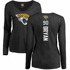 NFL Women's Nike Jacksonville Jaguars #90 Taven Bryan Black Backer Slim Fit Long Sleeve T-Shirt