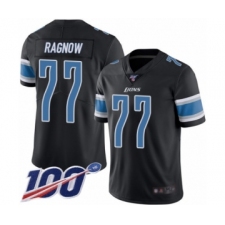 Men's Detroit Lions #77 Frank Ragnow Limited Black Rush Vapor Untouchable 100th Season Football Jersey