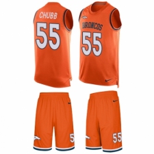 Men's Nike Denver Broncos #55 Bradley Chubb Limited Orange Tank Top Suit NFL Jersey