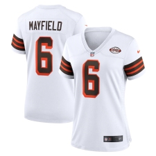 Women's Cleveland Browns #6 Baker Mayfield Nike White 1946 Collection Alternate Jersey
