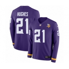 Youth Nike Minnesota Vikings #21 Mike Hughes Limited Purple Therma Long Sleeve NFL Jersey
