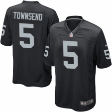 Men's Nike Oakland Raiders #5 Johnny Townsend Game Black Team Color NFL Jersey