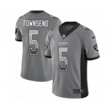 Men's Nike Oakland Raiders #5 Johnny Townsend Limited Gray Rush Drift Fashion NFL Jersey