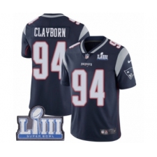Men's Nike New England Patriots #94 Adrian Clayborn Navy Blue Team Color Vapor Untouchable Limited Player Super Bowl LIII Bound NFL Jersey