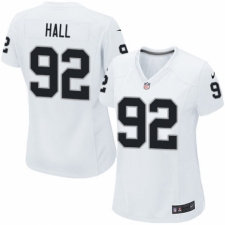 Women's Nike Oakland Raiders #92 P.J. Hall Game White NFL Jersey