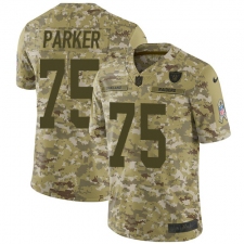 Men's Nike Oakland Raiders #75 Brandon Parker Limited Camo 2018 Salute to Service NFL Jersey