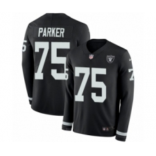 Youth Nike Oakland Raiders #75 Brandon Parker Limited Black Therma Long Sleeve NFL Jersey
