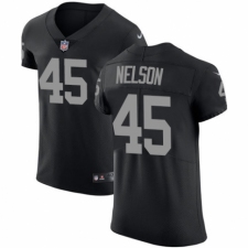 Men's Nike Oakland Raiders #45 Nick Nelson Black Team Color Vapor Untouchable Elite Player NFL Jersey