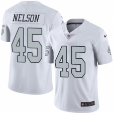 Men's Nike Oakland Raiders #45 Nick Nelson Limited White Rush Vapor Untouchable NFL Jersey