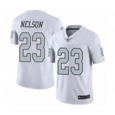 Men's Oakland Raiders #23 Nick Nelson Elite White Rush Vapor Untouchable Football Jersey