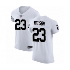 Men's Oakland Raiders #23 Nick Nelson White Vapor Untouchable Elite Player Football Jersey