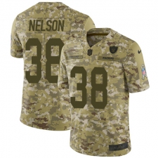 Youth Nike Oakland Raiders #38 Nick Nelson Limited Camo 2018 Salute to Service NFL Jersey