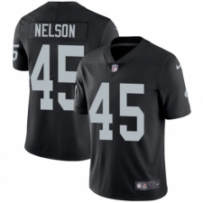 Youth Nike Oakland Raiders #45 Nick Nelson Black Team Color Vapor Untouchable Elite Player NFL Jersey