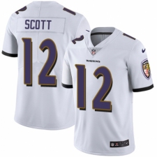Youth Nike Baltimore Ravens #12 Jaleel Scott White Vapor Untouchable Limited Player NFL Jersey