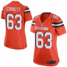 Women's Nike Cleveland Browns #63 Austin Corbett Game Orange Alternate NFL Jersey