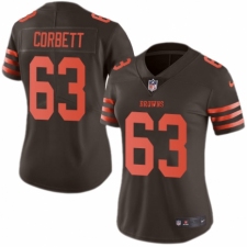 Women's Nike Cleveland Browns #63 Austin Corbett Limited Brown Rush Vapor Untouchable NFL Jersey