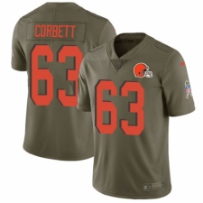 Youth Nike Cleveland Browns #63 Austin Corbett Limited Olive 2017 Salute to Service NFL Jersey