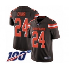 Men's Cleveland Browns #24 Nick Chubb Brown Team Color Vapor Untouchable Limited Player 100th Season Football Jersey