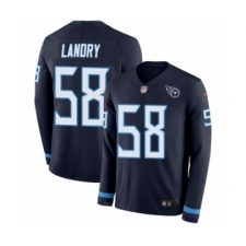 Men's Nike Tennessee Titans #58 Harold Landry Limited Navy Blue Therma Long Sleeve NFL Jersey