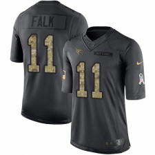 Men's Nike Tennessee Titans #11 Luke Falk Limited Black 2016 Salute to Service NFL Jersey