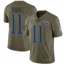 Youth Nike Tennessee Titans #11 Luke Falk Limited Olive 2017 Salute to Service NFL Jersey