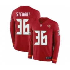 Men's Nike Tampa Bay Buccaneers #36 M.J. Stewart Limited Red Therma Long Sleeve NFL Jersey