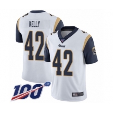 Men's Los Angeles Rams #42 John Kelly White Vapor Untouchable Limited Player 100th Season Football Jersey