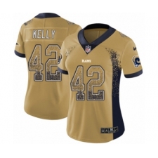 Women's Nike Los Angeles Rams #42 John Kelly Limited Gold Rush Drift Fashion NFL Jersey