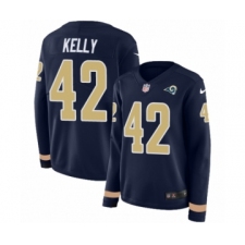 Women's Nike Los Angeles Rams #42 John Kelly Limited Navy Blue Therma Long Sleeve NFL Jersey