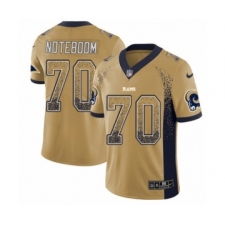 Men's Nike Los Angeles Rams #70 Joseph Noteboom Limited Gold Rush Drift Fashion NFL Jersey
