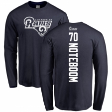 NFL Nike Los Angeles Rams #70 Joseph Noteboom Navy Blue Backer Long Sleeve T-Shirt