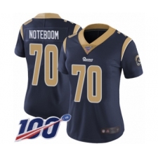 Women's Los Angeles Rams #70 Joseph Noteboom Navy Blue Team Color Vapor Untouchable Limited Player 100th Season Football Jersey