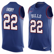 Men's Nike Buffalo Bills #22 Chris Ivory Limited Royal Blue Player Name & Number Tank Top NFL Jersey