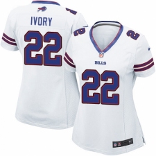 Women's Nike Buffalo Bills #22 Chris Ivory Game White NFL Jersey