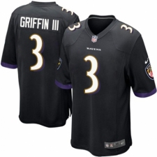 Men's Nike Baltimore Ravens #3 Robert Griffin III Game Black Alternate NFL Jersey