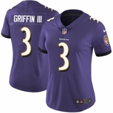 Women's Nike Baltimore Ravens #3 Robert Griffin III Purple Team Color Vapor Untouchable Limited Player NFL Jersey