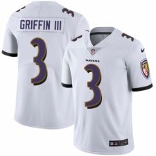 Youth Nike Baltimore Ravens #3 Robert Griffin III White Vapor Untouchable Limited Player NFL Jersey