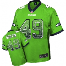 Men's Nike Seattle Seahawks #49 Shaquem Griffin Elite Green Drift Fashion NFL Jersey