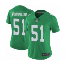 Women's Philadelphia Eagles #51 Paul Worrilow Limited Green Rush Vapor Untouchable Football Jersey