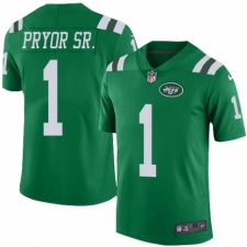 Men's Nike New York Jets #1 Terrelle Pryor Sr. Elite Green Rush Vapor Untouchable NFL Jersey